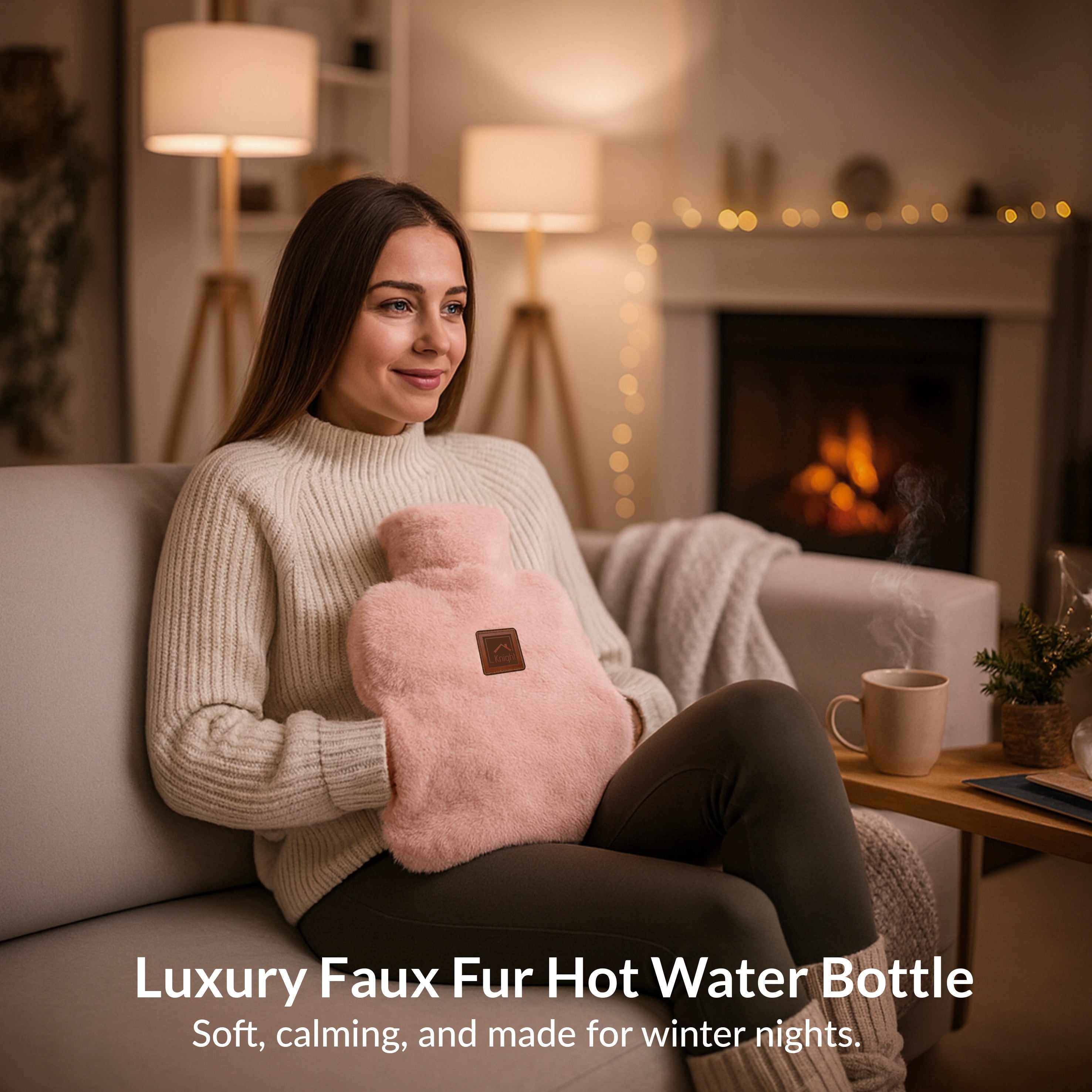 KNIGHT Rechargeable Hot Water Bottle with Charger – Pink