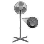 KNIGHT 16" Matt Finish Fan with 4‑Position Rotary Control – Grey