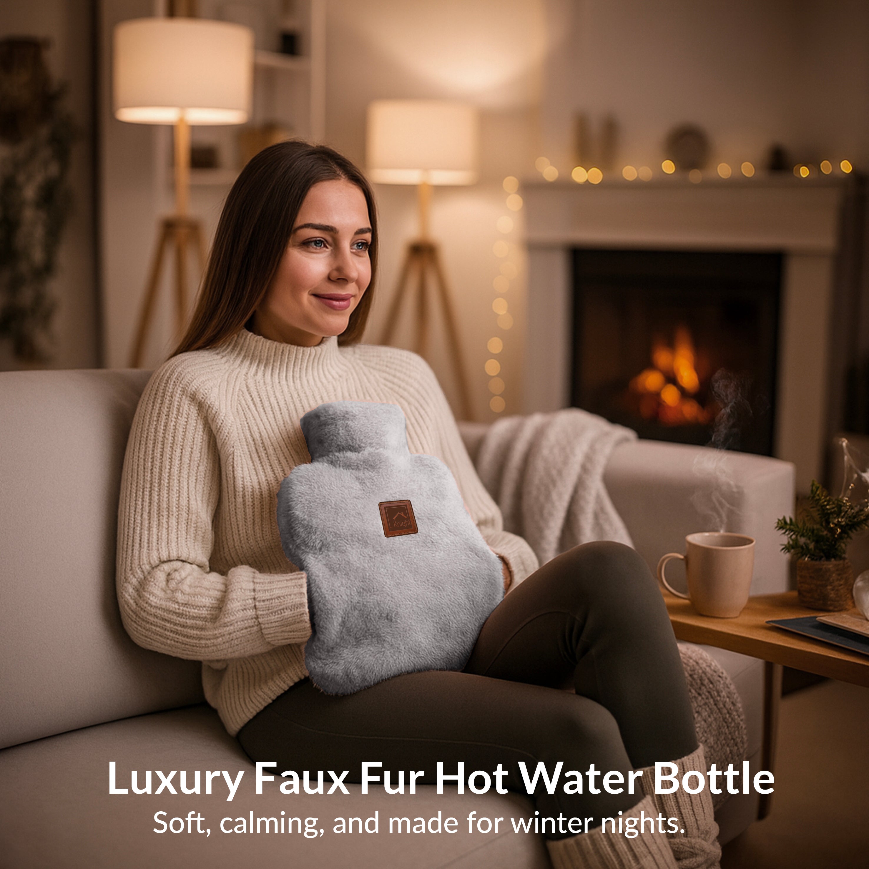 922945-KNIGHT Rechargeable Hot Water Bottle with Charger-Champagne
