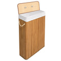 KNIGHT Bamboo Laundry Basket 56L – Premium Laundry Hamper with Removable Washable Lining | Natural Bamboo
