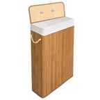 KNIGHT Bamboo Laundry Basket 56L – Premium Laundry Hamper with Removable Washable Lining | Natural Bamboo