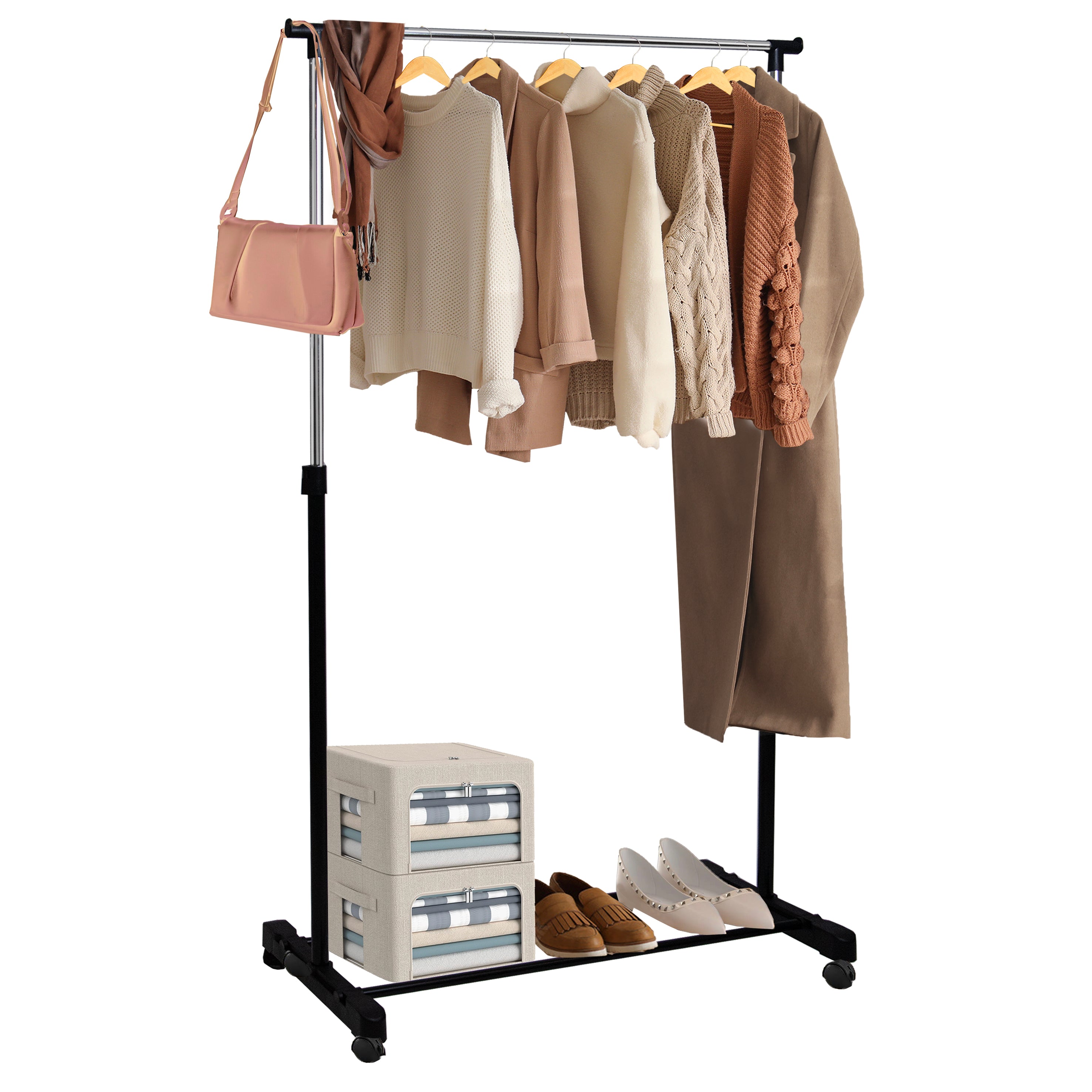 Knight Heavy Duty Chrome Clothes Rail-Single