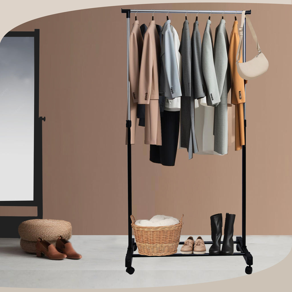 Knight Heavy Duty Chrome Clothes Rail-Single