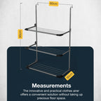 Knight 3-Tier Over The Door Clothes Airer-Grey