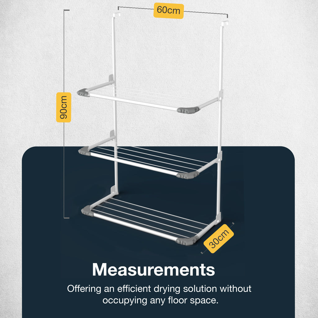 Knight 3-Tier Over The Door Clothes Airer-White