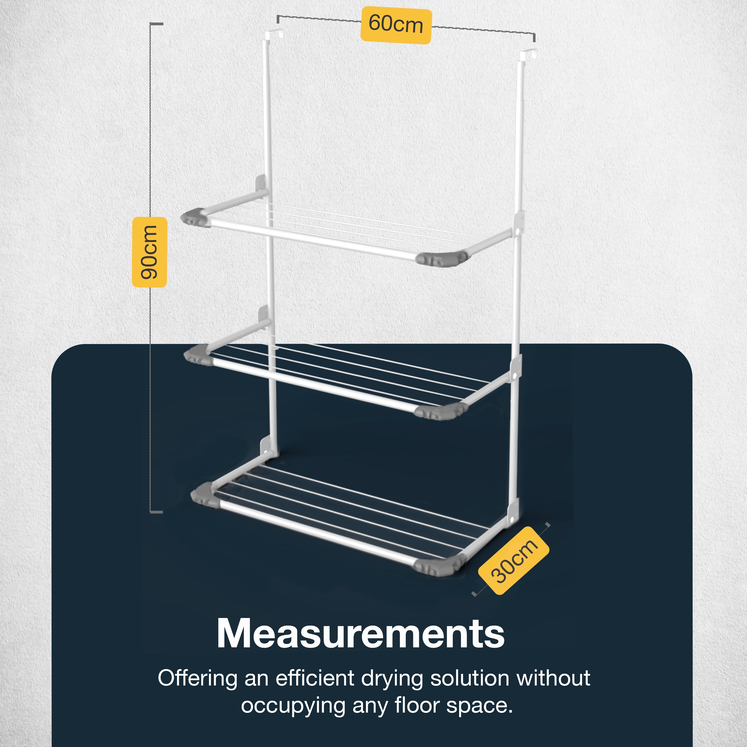 Knight 3-Tier Over The Door Clothes Airer-White