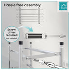Knight 4 Tier Extendable Shoe Rack | Stackable Shoe Storage Holds 24 Pairs of Shoes | Adjustable Shoe Organisers for Home, Office, Conservatory, Hall | Chrome | 66(L) x113(H) x 23(W).