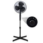 KNIGHT 16" Matt Finish Fan with 4‑Position Rotary Control – Black