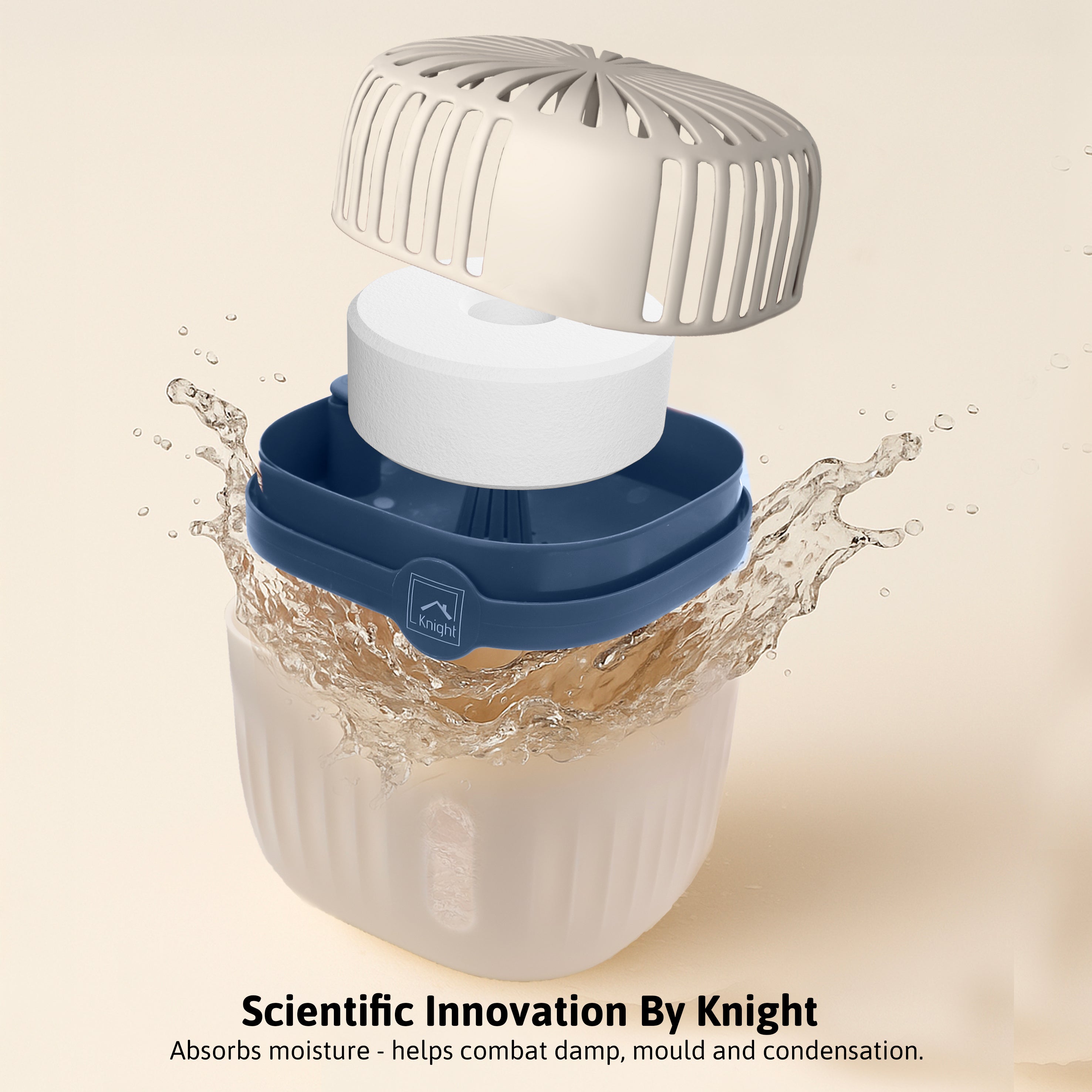 702844-KNIGHT Refillable & Reusable Dehumidifier, 360º Moisture Absorber- Blue