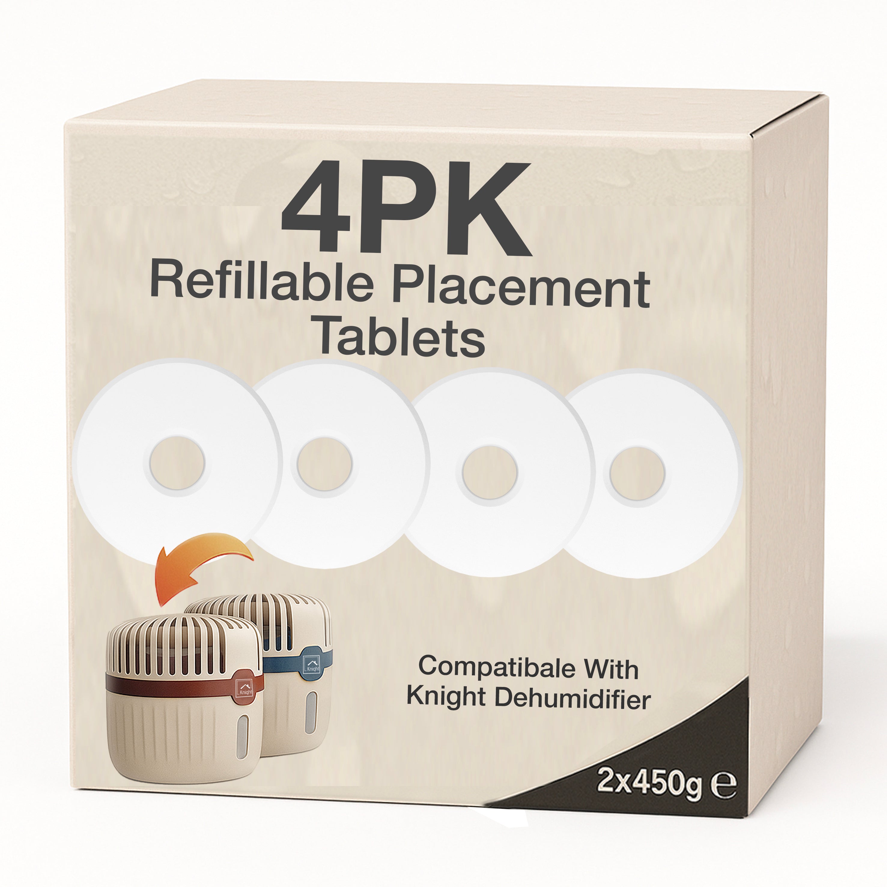 923799-KNIGHT Dehumidifier Refillable Tablets - 450g (Pack of 4)