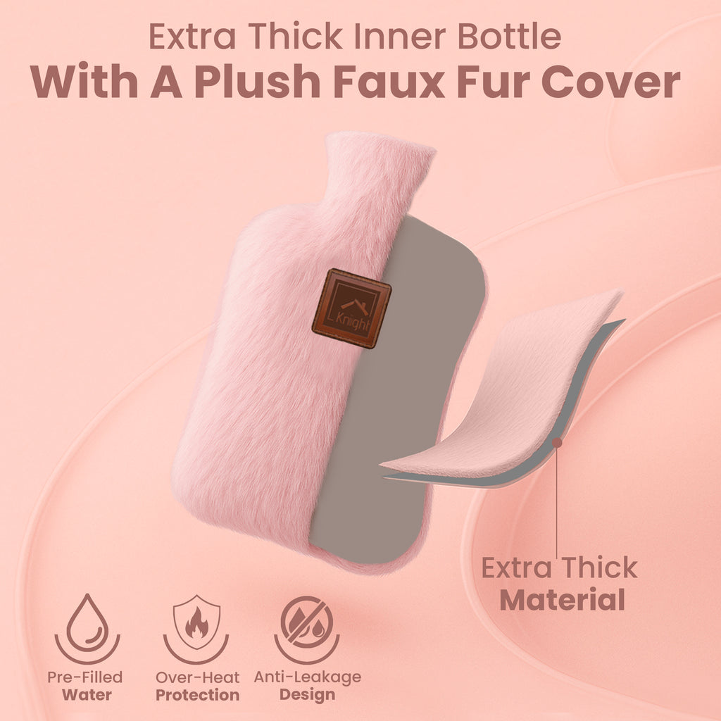 KNIGHT Rechargeable Hot Water Bottle with Charger – Pink