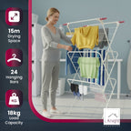 3 Tier Clothes Airer – Foldable Outdoor & Indoor  Drying Rack (Ivory) | KNIGHT