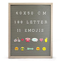 Knight MESSAGE LETTER BOARD, 188 WHITE LETTER, 11 EMOJIS, GREY RUSTIC FRAME.