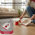 923805-KNIGHT All-in-one 5-Piece Household Cleaning Brush Set - Ivory/Red