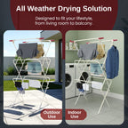 3 Tier Clothes Airer – Foldable Outdoor & Indoor  Drying Rack (Ivory) | KNIGHT