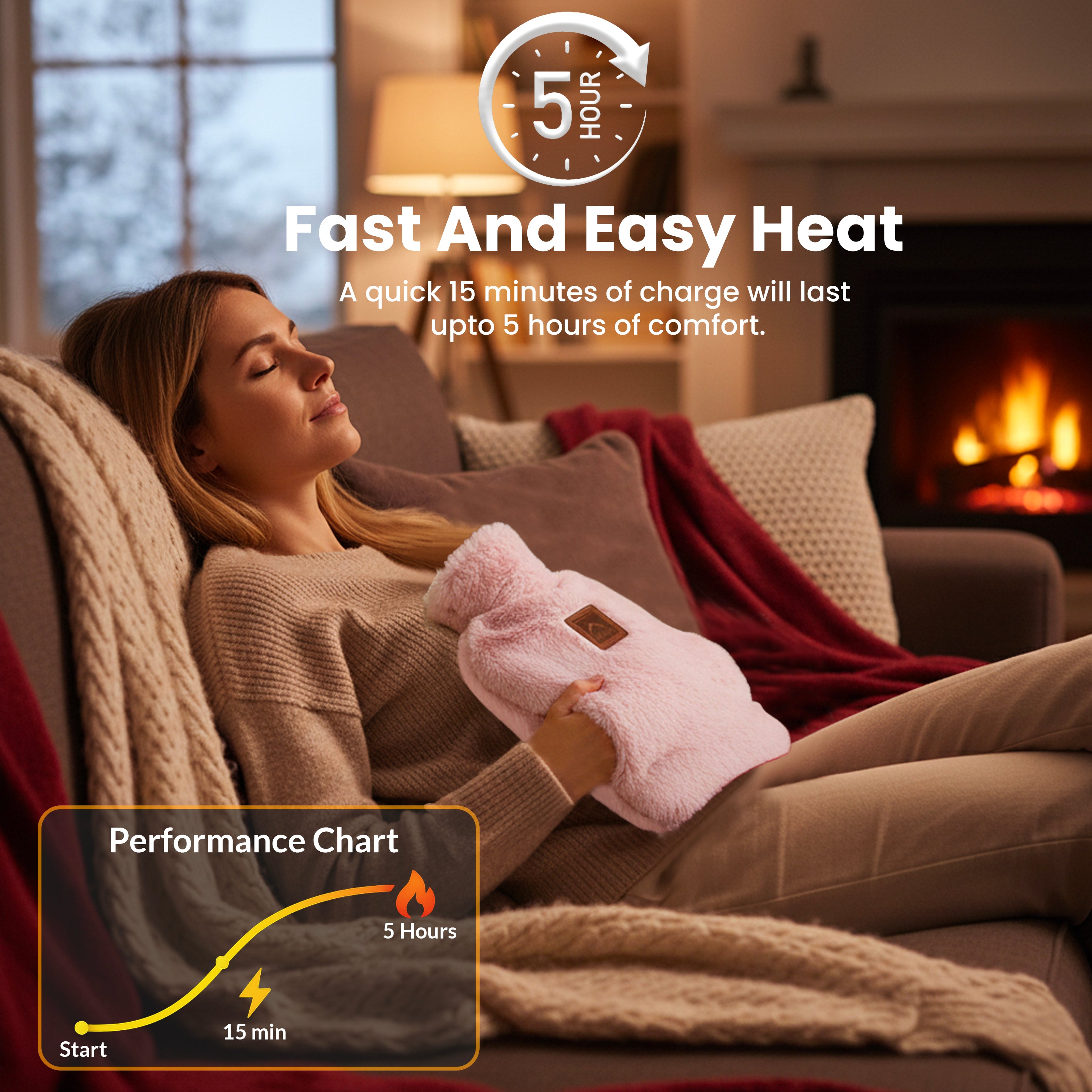 KNIGHT Rechargeable Hot Water Bottle with Charger – Pink