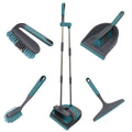 923867-KNIGHT All-in-one 5-Piece Household Cleaning Brush Set - Grey-Teal