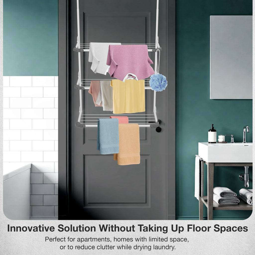 Knight 3-Tier Over The Door Clothes Airer-White