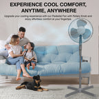 KNIGHT 16" Matt Finish Fan with 4‑Position Rotary Control – Grey