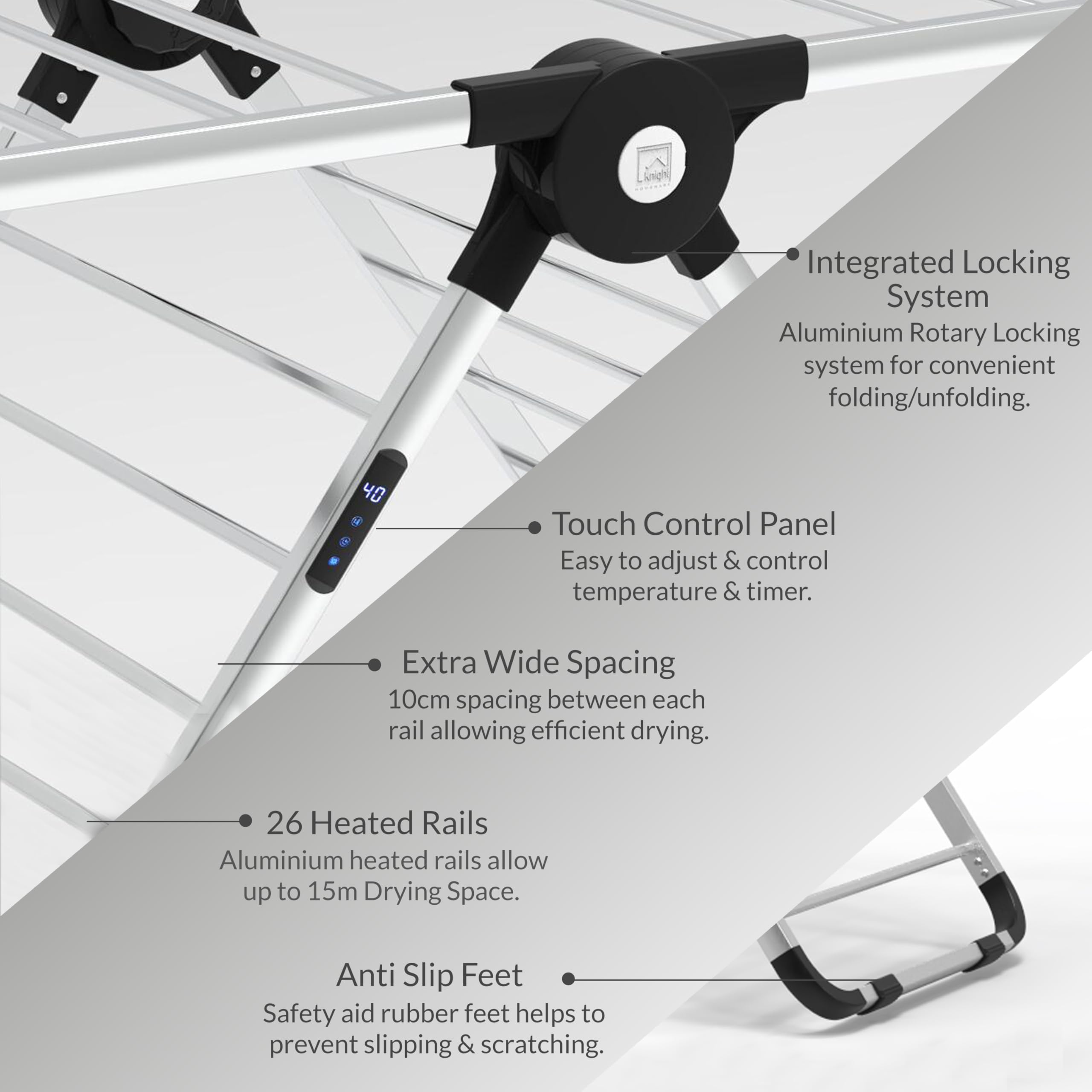 KNIGHT AeroDry‑Series X Heated Clothes Airer – Patent Design