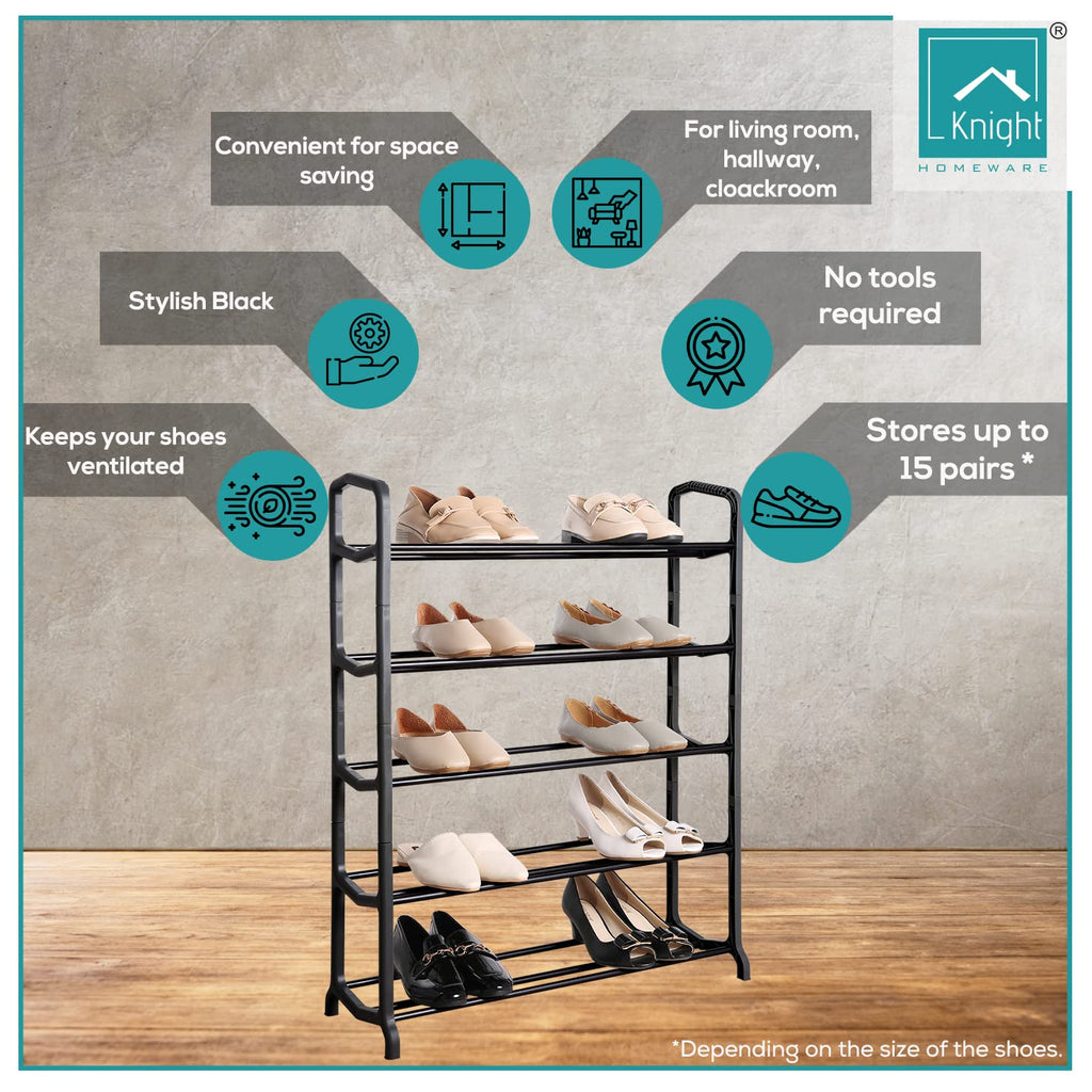 Knight 5 Tier Space Matt Colour Shoe Rack(5 Tier)