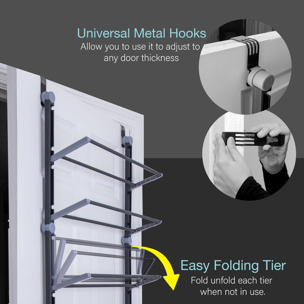 Over‑The‑Door Shoe Storage Organiser – 4‑Tier Hanging Rack| KNIGHT | Black