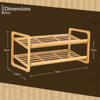 Knight 2 Tier Bamboo Shoe Rack-Natural