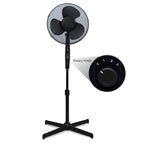 KNIGHT 16" Matt Finish Fan with 4‑Position Rotary Control – Black