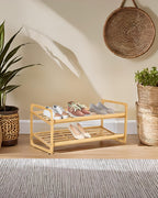 Knight 2 Tier Bamboo Shoe Rack-Natural