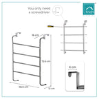 Knight Over Door Towel Rail With 4 Towel Bar | Hanging Towel Rack For Bathroom & Kitchen | Hand Towel Holder | Kitchen Towel Holder | Chrome Finish.