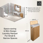 Knight Bamboo Laundry Basket with Lid, 56L Laundry Hamper with Handles & Removable Washable Lining, Easy Assemble Easy Folding Storage Bin 20x18x60 cm (Natural)