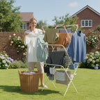 3 Tier Clothes Airer – Foldable Outdoor & Indoor  Drying Rack (Ivory) | KNIGHT