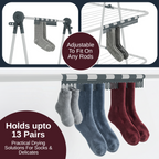 Knight 3 Tier Clothes Airer, 30m Drying Space, Free Standing Foldaway Clothes Drying Rack, Laundry Drying, Non Slip Feet, Extra Hanging Bar with Socks Clip, Space Saving Patent Design (White & Grey)