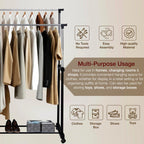 Knight Heavy Duty Clothes Rail-Double-Black