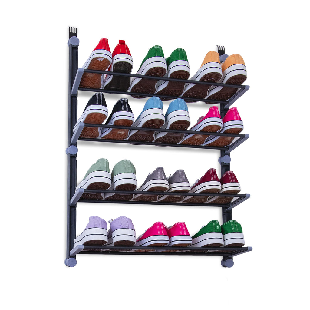 Over‑The‑Door Shoe Storage Organiser – 4‑Tier Hanging Rack| KNIGHT | Black