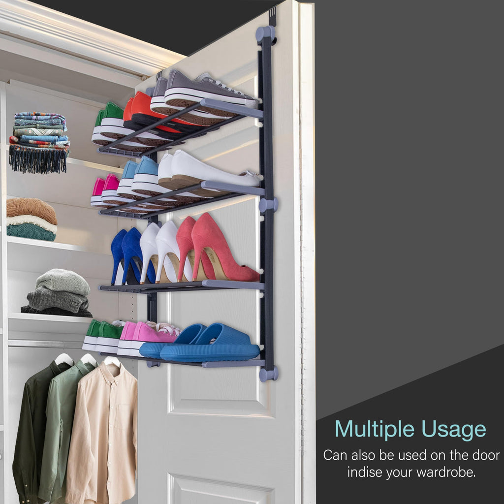 Over‑The‑Door Shoe Storage Organiser – 4‑Tier Hanging Rack| KNIGHT | Black