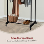 Knight Heavy Duty Clothes Rail-Double-Black