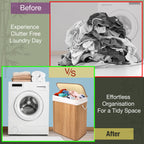 923140-KNIGHT Bamboo Laundry Hamper 105L - Dual Compartment Basket, With Removable & Washable Liner_Natural