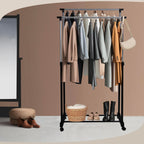 Knight Heavy Duty Clothes Rail-Double-Black
