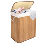 923140-KNIGHT Bamboo Laundry Hamper 105L - Dual Compartment Basket, With Removable & Washable Liner_Natural