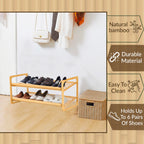 Knight 2 Tier Bamboo Shoe Rack-Natural