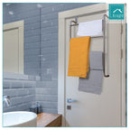 Knight Over Door Towel Rail With 4 Towel Bar | Hanging Towel Rack For Bathroom & Kitchen | Hand Towel Holder | Kitchen Towel Holder | Chrome Finish.