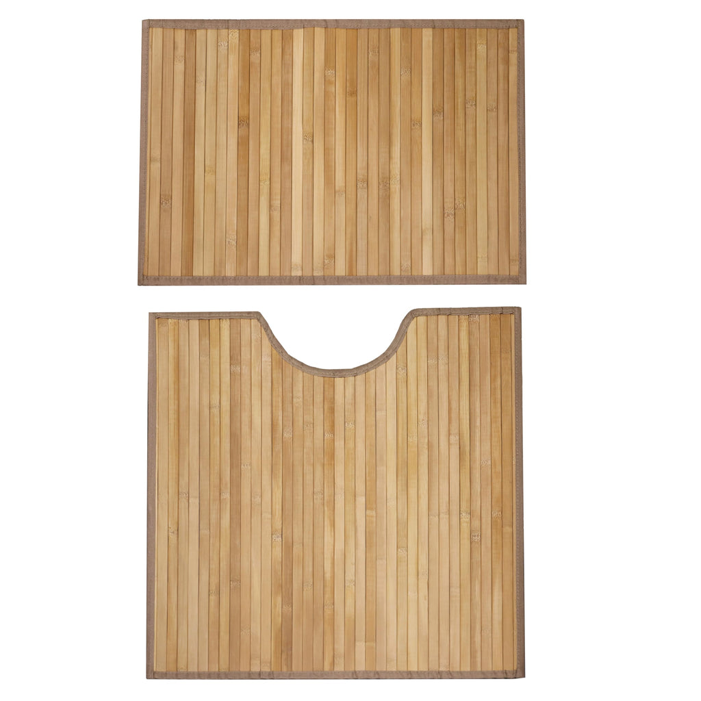 Knight Bamboo Floor Mat, Single and Set of 2 Bamboo Bath Mat