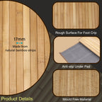 Knight Bamboo Floor Mat, Single and Set of 2 Bamboo Bath Mat