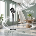 Knight AirFlex 360º Cooling Pedestal Fan with Remote Control 45” Silent DC Motor Floor Fan 8 Wind Speed 8 Hours Timer 120º Vertical & Horizontal Dual Oscillation Adjustable Height Fan for Bedroom [Energy Class A+++]