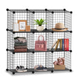 9‑Cube Interlocking Storage Rack with Metal Wire Mesh Shelves – Modular Organiser Unit| KNIGHT