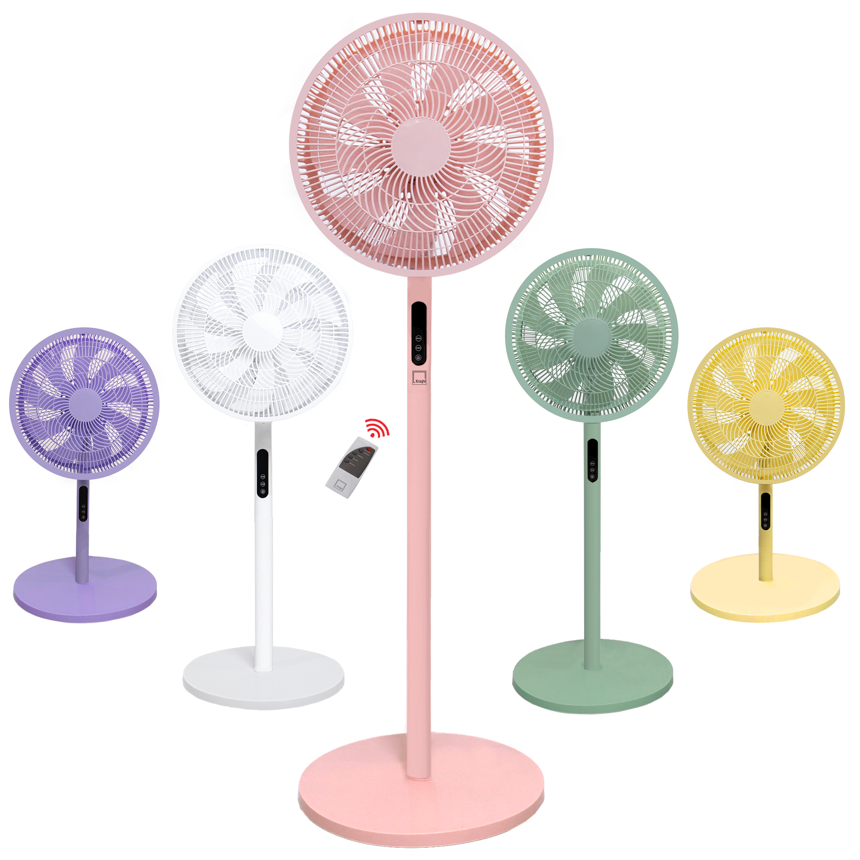 KNIGHT 2‑in‑1 16" Pedestal & Desk Fan with Remote – Candy Pink