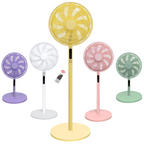 KNIGHT 2‑in‑1 16" Pedestal Stand Fan & Desk Fan with Remote Control – Lime Yellow