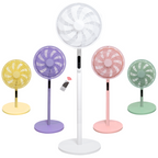 KNIGHT 2‑in‑1 16" Pedestal & Desk Fan with Remote Control – Off‑White