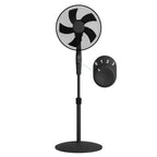 KNIGHT 16" Pedestal Stand Fan with Rotary Knob – Black